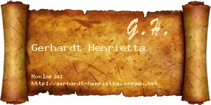Gerhardt Henrietta névjegykártya